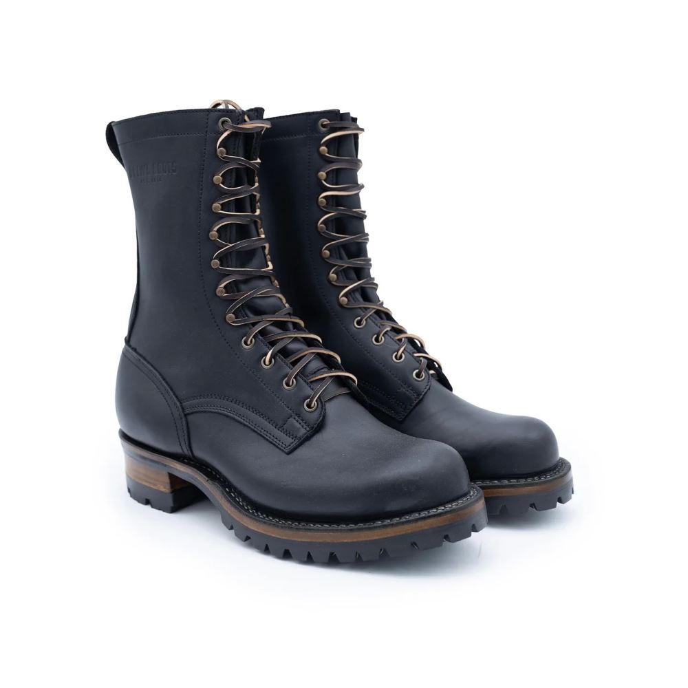 Drew's Men's 10-Inch Logger - Black Smooth